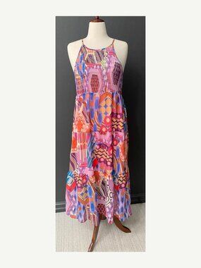 THML Multicolor Print Midi Dress Size L NWT